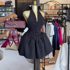 Vestido Camisero Corto Negro Con Cinturón De Only Curve
