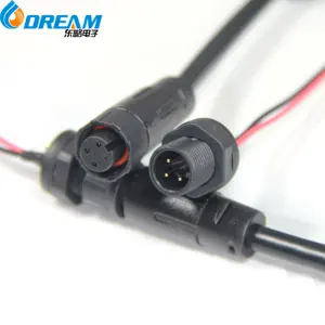 M12 IP65 IP67 2 pin Waterproof Cable Connector IP68 Outdoor Electrical Plug Cable LED Connector