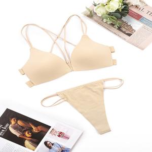 Conjuntos de sujetador sexy para mujer con broche frontal, sujetador push-up sin aros, sujetador con escote en V profundo y bragas tanga - Product Image 5