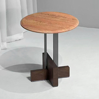 Table basse de salon de style minimaliste nordique, luxe léger, plateau en marbre et métal, pour hôtel, café, villa, appartement