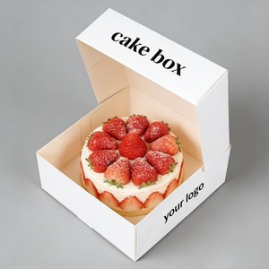 Scatola <span class=keywords><strong>per</strong></span> Torte Riciclabile Personalizzata in Cartone <span class=keywords><strong>per</strong></span> <span class=keywords><strong>Alimenti</strong></span>, Confezione <span class=keywords><strong>per</strong></span> Dolci e Dessert, Scatola Pieghevole Monopezzo Fustellata <span class=keywords><strong>per</strong></span> Asporto Torte - Product Image 3