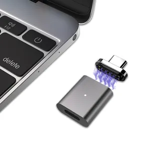 Dataroad 20 pin manyetik USB C adaptör tipi C konnektör PD 100W 5A mıknatıs tipi C dönüştürücü düz bilgisayar