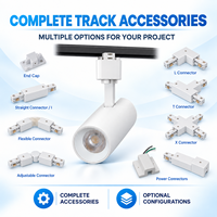 Rail lumineux en aluminium ETL à commande directe d'usine, 10W 15W 25W, 3 températures de couleur, dimmable, Ra90, avec adaptateur JUNO HALO pour restaurant, supermarché, galerie