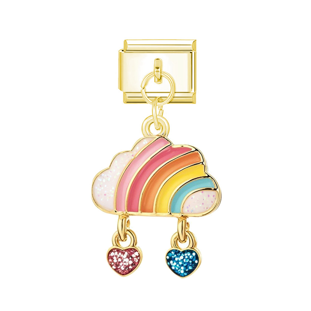 Module nuage coloré avec boucle dorée