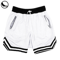 Shorts de basketball en polyester rose à fermeture éclair, personnalisables, rétro, de haute qualité, pour hommes, filles, femmes sexy, équipe, maille 5 pouces, vierges