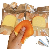 1 pièce Hachimi Hawaiian Rolls Squishy de dessin animé ultra doux à remontée lente 6 cm, jouet anti-stress en plastique en forme de pain, vente en gros