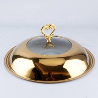 Plat à Frotter Suspendu Haut de Gamme 8L, Équipement de Buffet Or, Ensemble de Chauffe-Plat Commercial Luxe pour Hôtel et Restaurant Avec Couvercle Suspendu