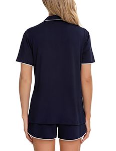 Completo Estivo Personalizzato POVTY per Donna, Top a Maniche Corte e Pantaloncini con Vita Elastica, Asciugatura Rapida, Traspirante, Casual e Comodo - Product Image 3