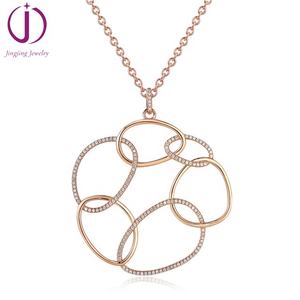 Ciondoli regalo di lusso in oro 18 carati di moda in argento sterling 925 cina produttore di gioielli personalizzati collana ebrea per la festa della mamma - Product Image 1