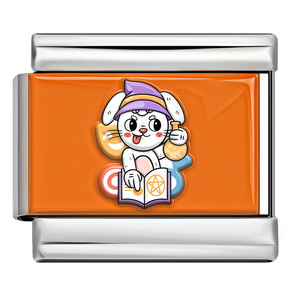 Italienisches Charm-Armband aus Edelstahl, Halloween-Hexen-Zauber-Cartoon, Modularer DIY-Modeschmuck, Großhandelslieferant - Product Image 4