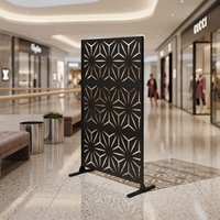 Paravent mobile sur pied en métal découpé au laser, style Art Déco géométrique ajouré