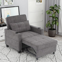 Sofá individual Futón Silla Fabricante Pull Convertible Metal Microfibra Tecnología Plegable Deslizante Dormitorio Sala de estar