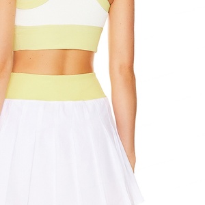 Conjunto de Tenis Plisado en Color Contrastante para Mujer, 86% Nailon, 14% Elastano, Ropa Casual para Damas - Product Image 4