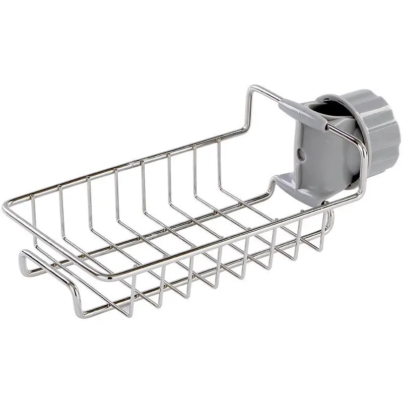 Wholesale Hanging Kitchen Sink Sponge Holder Drain Basket Storage Stainless Steel Sink Caddy Organizer Holder For Kitchen