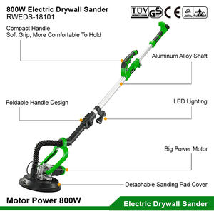 Lijadora Eléctrica de Pared de 800W, Herramienta Industrial para Pulir Superficies de Pared, Lijadora de Pared con Luz LED y Barra Extensible - Product Image 3