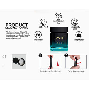 Frascos de Vidrio Pequeños Herméticos y Resistentes a los Rayos UV de 3.5g, Personalizados, con Tapa a Prueba de Olores y Resistente a Niños, en Blanco y Negro, Aptos para Alimentos, Contenedor para Hierbas - Product Image 5