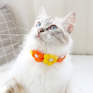 Beautiful Pet Flower Weave Adjustable Collar Cute Bib Jewelry Necklace Cat Dog Supplies