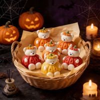 Offre Spéciale – Moule en Silicone 3D Souple Qualité Alimentaire pour Gâteau Citrouille Ours, Idéal pour Chocolat et Bougies DIY, Décoration de Fête d'Halloween