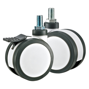 3 Zoll/4 Zoll/5 Zoll Gewindes tiel Kunststoff PU Medical <span class=keywords><strong>Twin</strong></span> <span class=keywords><strong>Caster</strong></span> Typ a. - Product Image 1