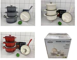 Juego de 7 Piezas de Utensilios de Cocina de Hierro Fundido Esmaltado de Alta Calidad, Cacerola Antiadherente, Olla Holandesa y Sartén para una Cocina Saludable - Product Image 6