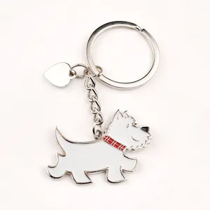 Khuyến mại phim hoạt hình động vật Keyring mềm men sơn kim loại Dog Keychain thể loại móc chìa khóa