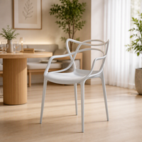 Fauteuil de jardin en plastique imperméable pour l'extérieur, empilable, vert, en PP, pour balcon, bistrot, terrasse