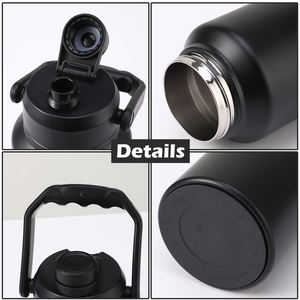 ขวดน้ำสูญญากาศแบบพกพาสีเขียวทหารขนาด128ออนซ์พร้อมที่จับแก้วมัคสำหรับเดินทางกีฬาสำหรับตั้งแคมป์ขนาด4ลิตรขวด304ออกแบบได้ตามต้องการ - Product Image 4