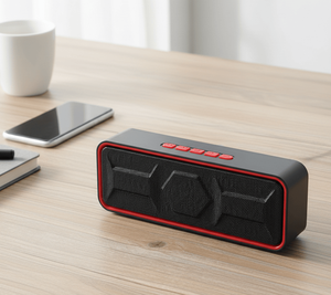 Enceinte portable robuste Sc215 stéréo 10W avec double haut-parleur de 45 mm, radiateur de basses, son TWS, FM/TF/USB/AUX, enceinte sans fil portable - Product Image 6