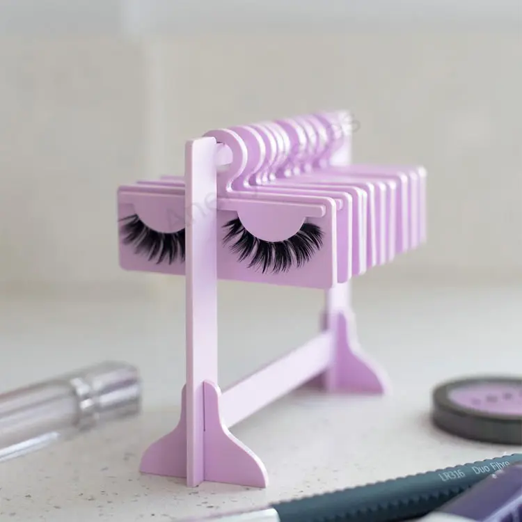 Cute Acrylic Clothing Rack Lash Hanger False Eyelashes Display Rack Wardrobe Hanger Shape For Lashes Makeup Storage Tool