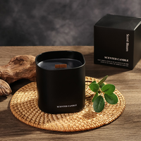 Handgemachte luxuriöse schwarz duftende große benutzer definierte Private Label Aroma therapie Votiv kerzen deckel Box umwelt freundlich zum Valentinstag