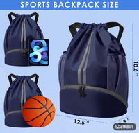 Sac à dos de sport extérieur personnalisé, durable, imperméable, écologique, tendance, avec fermeture à cordon et compartiment à chaussures en polyester