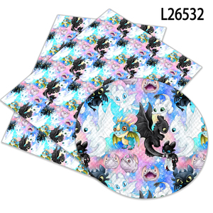 Gulungan kulit pola kartun untuk gulungan pita untuk bahan buatan tangan kerajinan dicetak silang kulit imitasi 30x136CM - Product Image 3