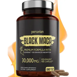 OEM Highest Potency 40:1 Black Maca Root Extract Capsules Boost Stamina Performance Energy Maca Pills Tablets Male Supplements