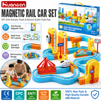Kit de jouets magnétiques KZHM pour enfants, train électrique magnétique à construire soi-même, jouets éducatifs STEM pour les activités parent-enfant, pour garçons