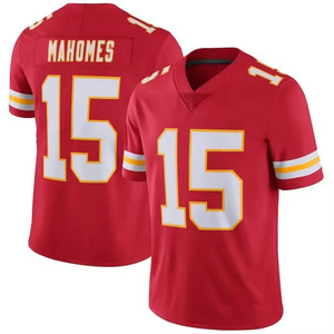 Jersey Kansas Pria Grosir 15 Patrick Mahomes 32 Bolton 87 Kelce 10 Pacheco Jahitan Jersey Sepak Bola AS - Product Image 3