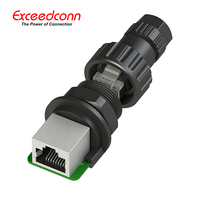 Conector RJ45 para PCB, 8 Contactos, 30V CA, Impermeable IP68, Negro, para Montaje en Panel