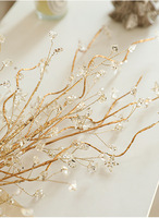 Branches d'étoiles de Noël dorées de luxe, pics d'étoiles en acrylique transparent pour sapin de Noël, décoration élégante pour la table de fête de Noël à la maison