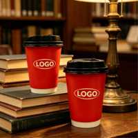 Gobelets à café jetables en papier kraft à double paroi rotatifs personnalisés DayuPack avec couvercles recyclables, biodégradables, compostables, imperméables en PE