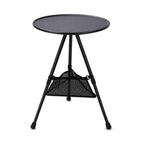 Table de camping pliable portable en alliage d'aluminium, table de pique-nique ronde, hauteur réglable, pour l'extérieur et les voyages, vente en gros, légère