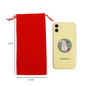 10X20cm 큰 긴 <span class=keywords><strong>Drawstring</strong></span> 벨벳 화장품 가방 메이크업 브러쉬 파우치 - Product Image 3
