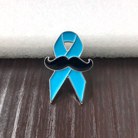 En stock, badge en métal pour la santé masculine, badge de sensibilisation au cancer de la prostate, épingle à ruban bleu avec aimant