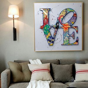 Moderne Décoration Murale Graffiti Art AMOUR Toile Peintures Sur Le Mur Art Affiches Imprime Mur Photos pour Salon Maison Cuadros - Product Image 2