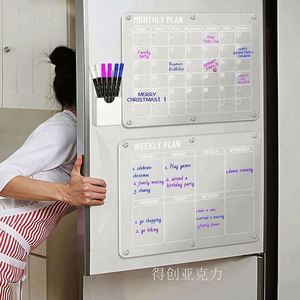 Calendrier magnétique réutilisable en acrylique personnalisé avec impression, écran LCD, cadre photo, tableau mémo transparent/noir pour réfrigérateur - Product Image 3