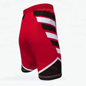 Cheap sublimation blank case tropical custom youth pattern basketball set uniform shorts design color red and black - Product Image 5