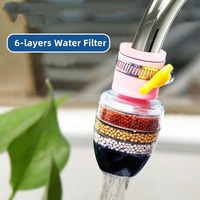 Filtre à eau universel à 6 couches pour robinet, purificateur à pierre médicale et charbon de coco, embout pour robinet, accessoire de cuisine