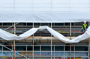 Bâche de protection anti-UV, écologique et coupe-vent avec bandes de renfort en PE pour travaux de construction en extérieur - Product Image 5