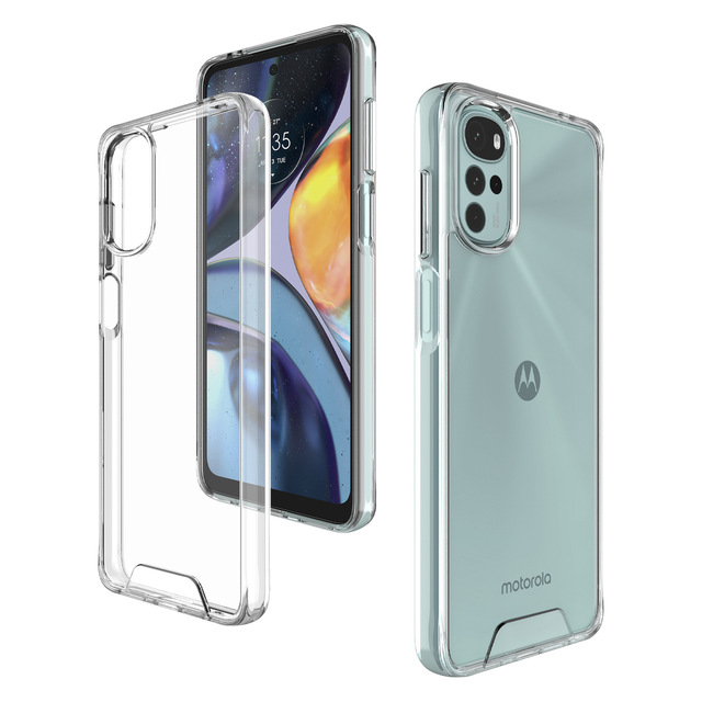 Cellphone Slim Space Transparent PC TPU Hybrid Phone Case Cover for Motorola Moto G22