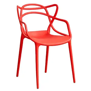 Alta Qualidade Design Simples Cat Ear Garden Chair Full PP Cadeiras De Plástico para Jantar Restaurante
