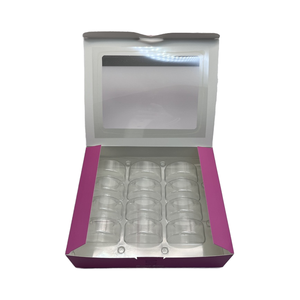 Scatola Quadrata per Biscotti in Cartone Ondulato Rosa Ecologica e Riciclabile, Laminazione Opaca, Goffratura, per Snack, Pasticceria e Torte - Product Image 5
