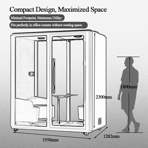 Cabines insonorisées modernes et mobiles <span class=keywords><strong>en</strong></span> alliage d'aluminium réglables Réduction du bruit de 30 dB Salon Réunions Pratique du piano Chant - Product Image 5